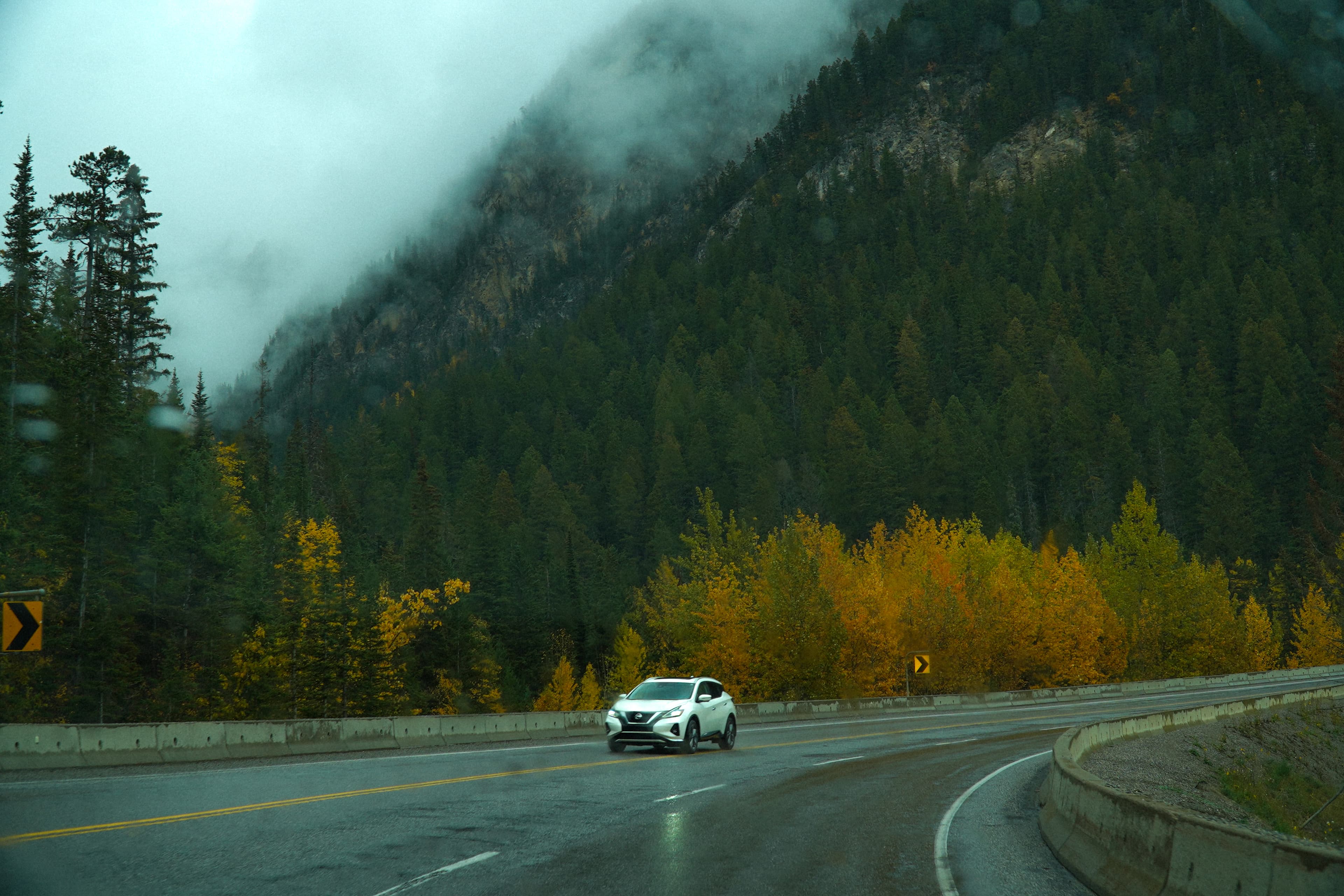 Brand content — car on scenic mountain road